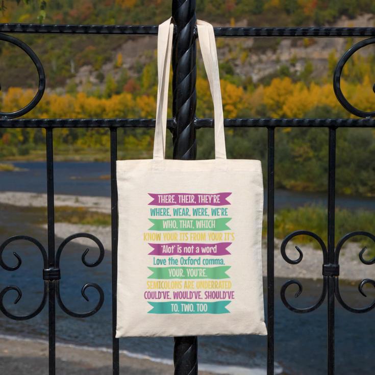 Their There And They'Re English Teacher Men Women Canvas Tote Bag, English Teacher Gifts, funny design