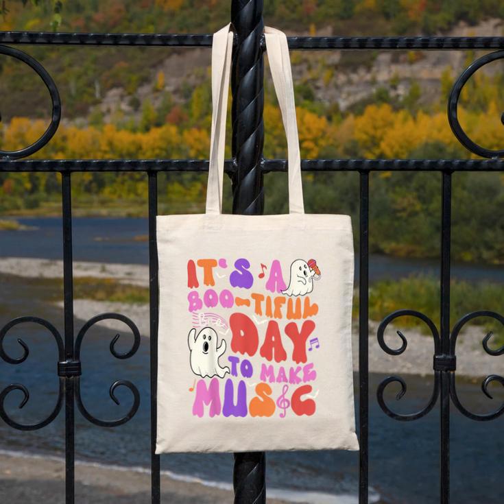 It's a Bootiful Day To Make Music Halloween Music Teacher Canvas Tote Bag, funny design It's a Bootiful Day To Make Music Halloween Music Teacher Canvas Tote Bag, funny design