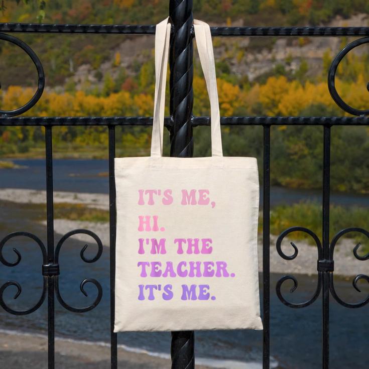 It's Me Hi I'm The TEACHER It's Me Teacher Educator Canvas Tote Bag, funny design It's Me Hi I'm The TEACHER It's Me Teacher Educator Canvas Tote Bag, funny design
