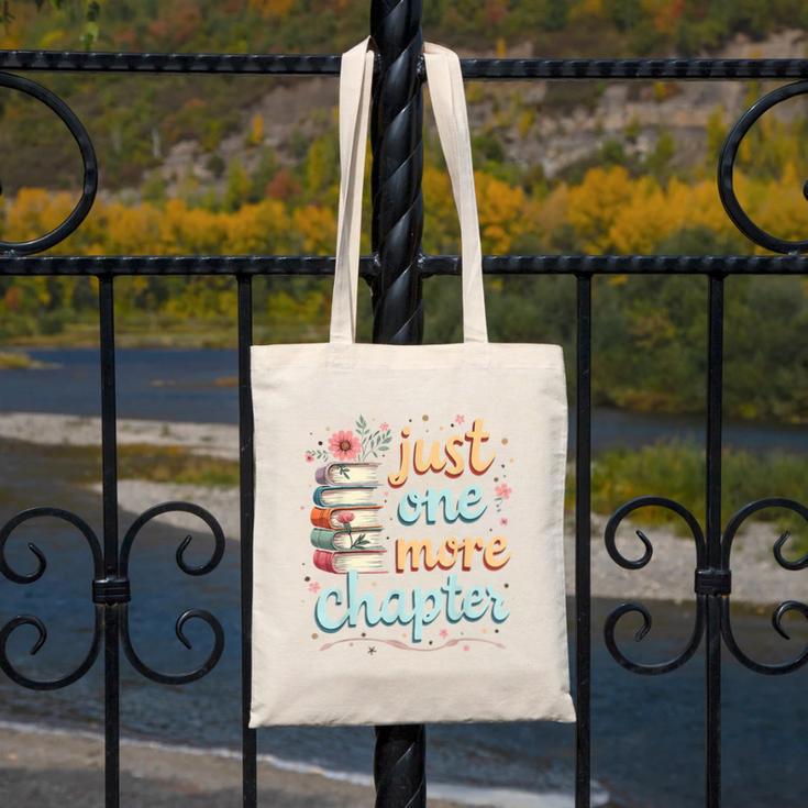 Just One More Chapter Book Reading Floral Teacher Book Lover Canvas Tote Bag, funny design Just One More Chapter Book Reading Floral Teacher Book Lover Canvas Tote Bag, funny design