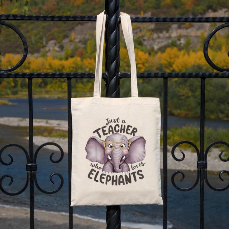 Just a Teacher Who Loves Elephants Elephant Lover Educator Canvas Tote Bag, funny design Just a Teacher Who Loves Elephants Elephant Lover Educator Canvas Tote Bag, funny design