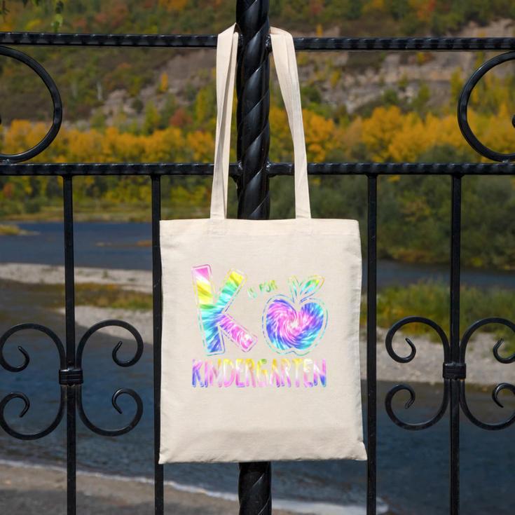 K Is For Kindergarten Teacher Tie Dye Back To School Kinder Canvas Tote Bag, funny design K Is For Kindergarten Teacher Tie Dye Back To School Kinder Canvas Tote Bag, funny design