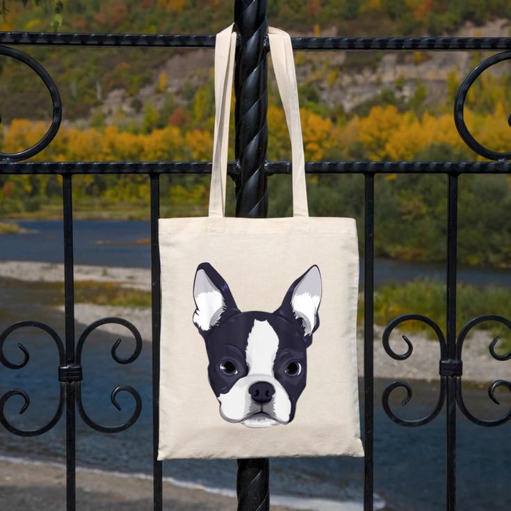 Kids Boston Terrier Dog For Women And Girls Canvas Tote Bag, funny design