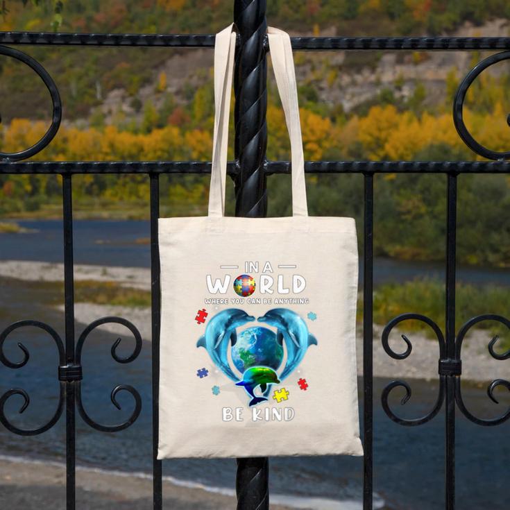 Be Kind Dolphin Autism Awareness Back To School Teacher Men Women Kids Canvas Tote Bag, funny design Be Kind Dolphin Autism Awareness Back To School Teacher Men Women Kids Canvas Tote Bag, funny design