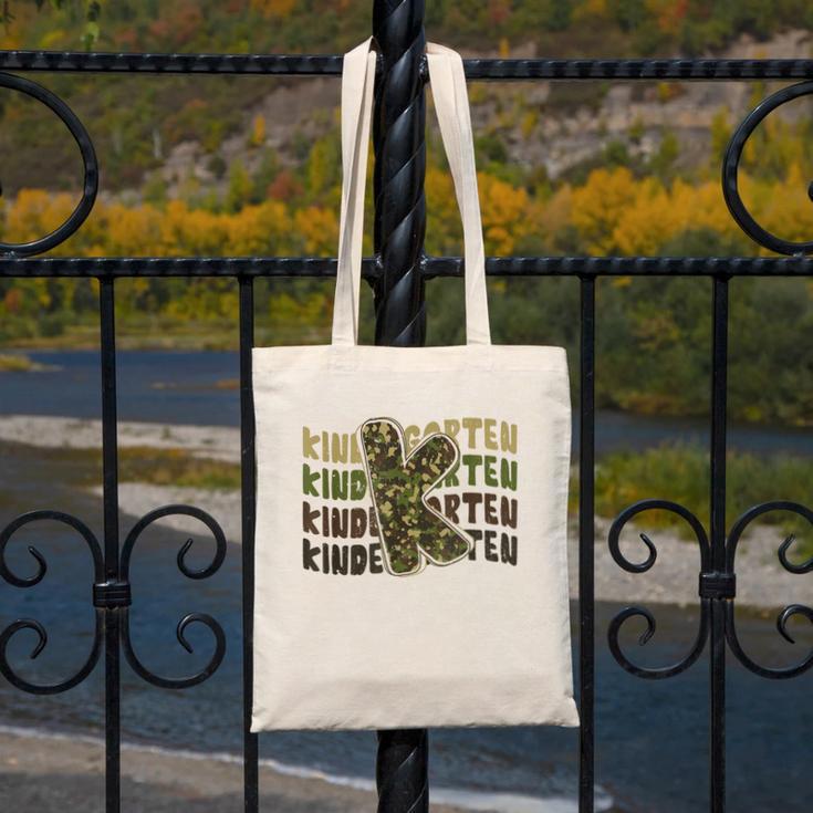 Kindergarten Camo Camouflage Boy Teacher Back To School Canvas Tote Bag, funny design Kindergarten Camo Camouflage Boy Teacher Back To School Canvas Tote Bag, funny design