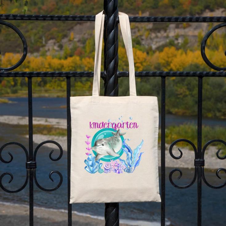 Kindergarten Teacher Dolphin Ocean Life Teaching Team Spirit Canvas Tote Bag, funny design