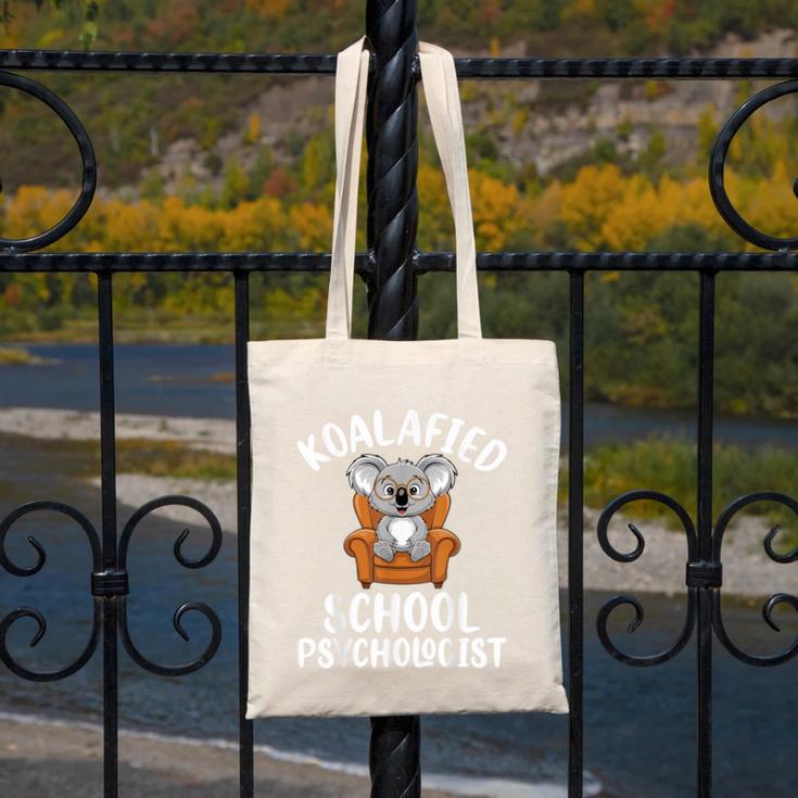 Koalafied School Psychologist Koala Lover Psychology Teacher Canvas Tote Bag, funny design Koalafied School Psychologist Koala Lover Psychology Teacher Canvas Tote Bag, funny design