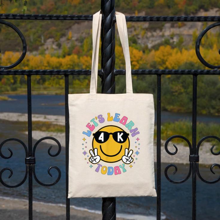 Lets Learn Today Shirt Smile Face 4K Teacher Back To School Canvas Tote Bag, funny design Lets Learn Today Shirt Smile Face 4K Teacher Back To School Canvas Tote Bag, funny design