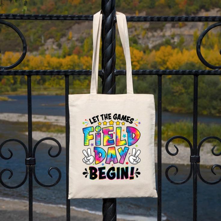 Let The Games Field Day Begin Tie Dye Adults Teacher Kids Canvas Tote Bag, funny design
