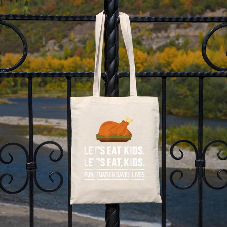 Let's Eat Kids Grammar For Thanksgiving Teacher Canvas Tote Bag, funny design Let's Eat Kids Grammar For Thanksgiving Teacher Canvas Tote Bag, funny design