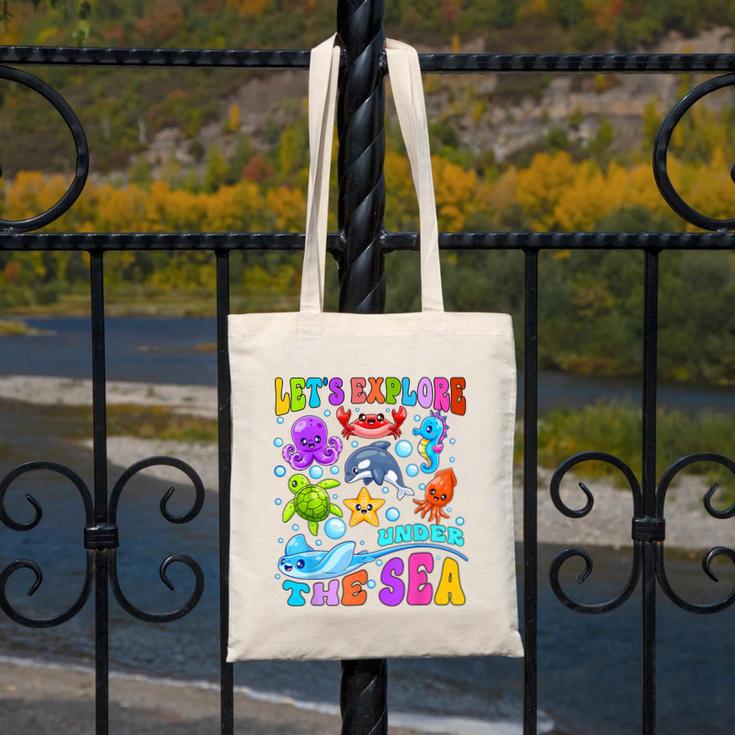 Let's Explore Under The Sea Back To School Student Teacher Canvas Tote Bag, funny design Let's Explore Under The Sea Back To School Student Teacher Canvas Tote Bag, funny design