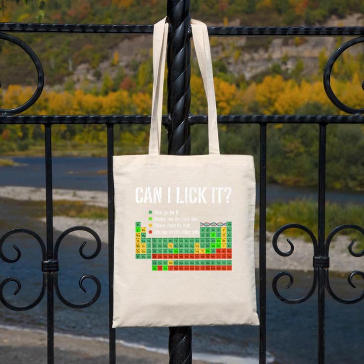 Can I Lick It Periodic Table Science Teacher Student Canvas Tote Bag, Science Teacher Gifts, funny design Can I Lick It Periodic Table Science Teacher Student Canvas Tote Bag, Science Teacher Gifts, funny design