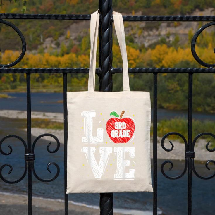 LOVE Apple 3rd Grade Teacher Student School Canvas Tote Bag, funny design LOVE Apple 3rd Grade Teacher Student School Canvas Tote Bag, funny design