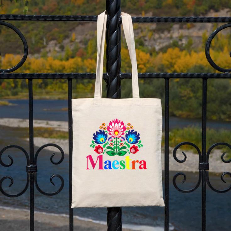 Maestra Proud Spanish Teacher Bilingual Teacher Latina Canvas Tote Bag, funny design Maestra Proud Spanish Teacher Bilingual Teacher Latina Canvas Tote Bag, funny design