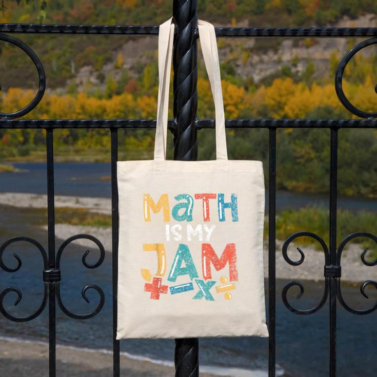 Math Is My Jam School Mathematics Women Men Math Teacher Canvas Tote Bag, funny design Math Is My Jam School Mathematics Women Men Math Teacher Canvas Tote Bag, funny design