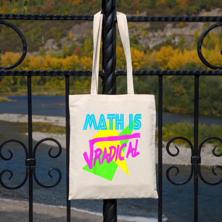 Math Is Radical Retro 80s Vintage Algebra Teacher Canvas Tote Bag, funny design