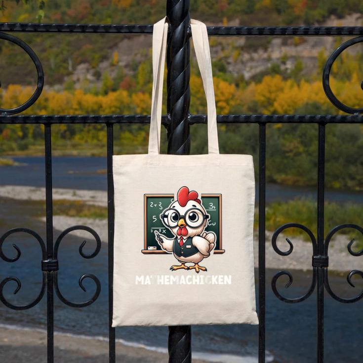 Math Teacher Chicken Mathemachicken Pun Canvas Tote Bag, funny design Math Teacher Chicken Mathemachicken Pun Canvas Tote Bag, funny design
