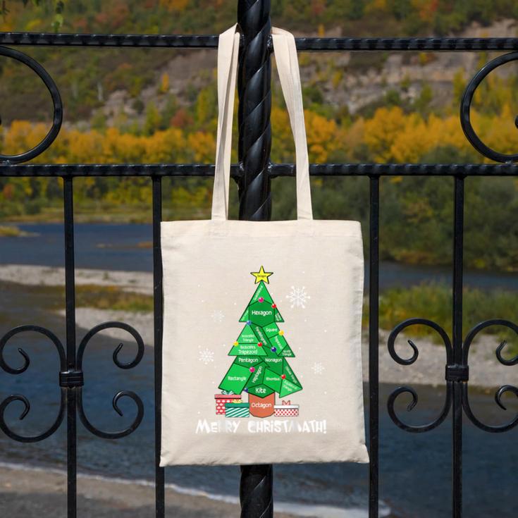 Math Teacher Polygon Christmas Tree Geometry Merry Christmas Canvas Tote Bag, funny design Math Teacher Polygon Christmas Tree Geometry Merry Christmas Canvas Tote Bag, funny design