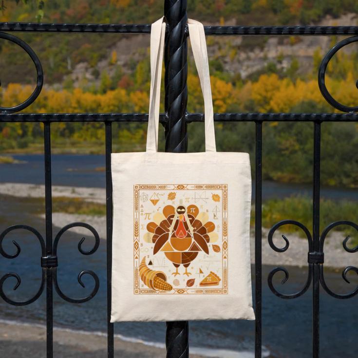 Math Turkey Teacher Thanksgiving Geometric Pi Equation Canvas Tote Bag, funny design Math Turkey Teacher Thanksgiving Geometric Pi Equation Canvas Tote Bag, funny design
