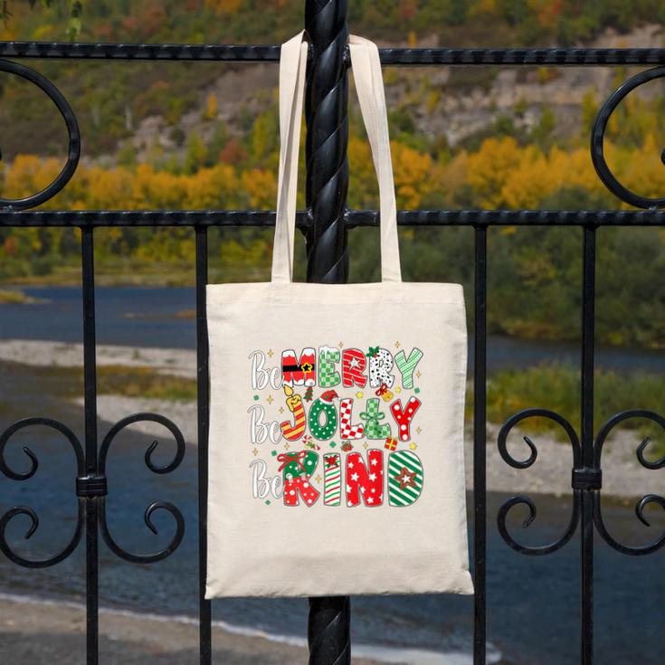 Be Merry Be Jolly Be Kind Merry Christmas Teacher Xmas PJs Canvas Tote Bag, funny design