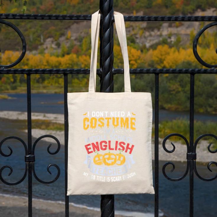 Middle School English Teacher Halloween Costume For Men Women Canvas Tote Bag, English Teacher Gifts, funny design Middle School English Teacher Halloween Costume For Men Women Canvas Tote Bag, English Teacher Gifts, funny design