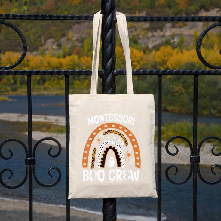 Montessori Teacher Halloween Boo Rainbow Leopard Halloween Canvas Tote Bag, funny design Montessori Teacher Halloween Boo Rainbow Leopard Halloween Canvas Tote Bag, funny design