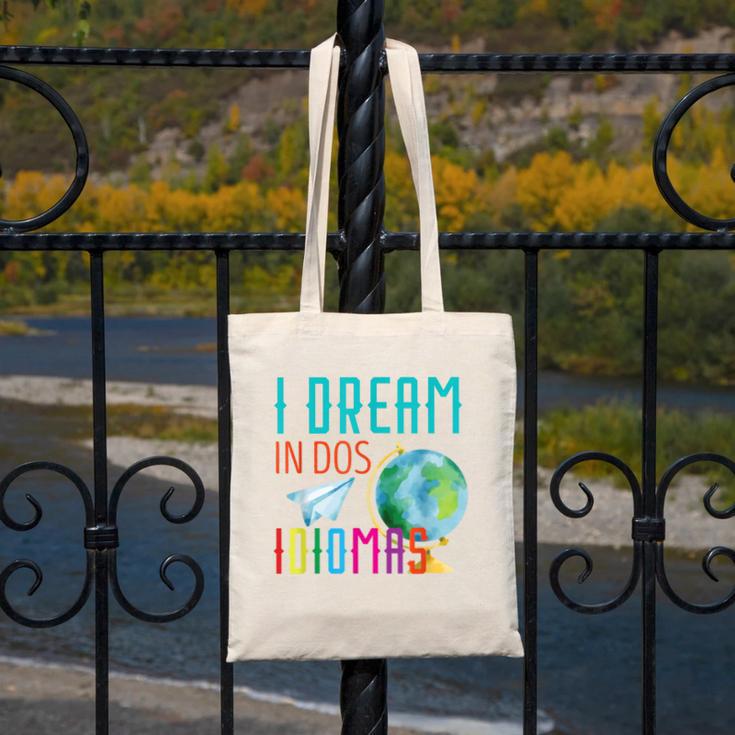 Multilingual Teacher In Dos Idiomas Linguist Language Canvas Tote Bag, funny design Multilingual Teacher In Dos Idiomas Linguist Language Canvas Tote Bag, funny design