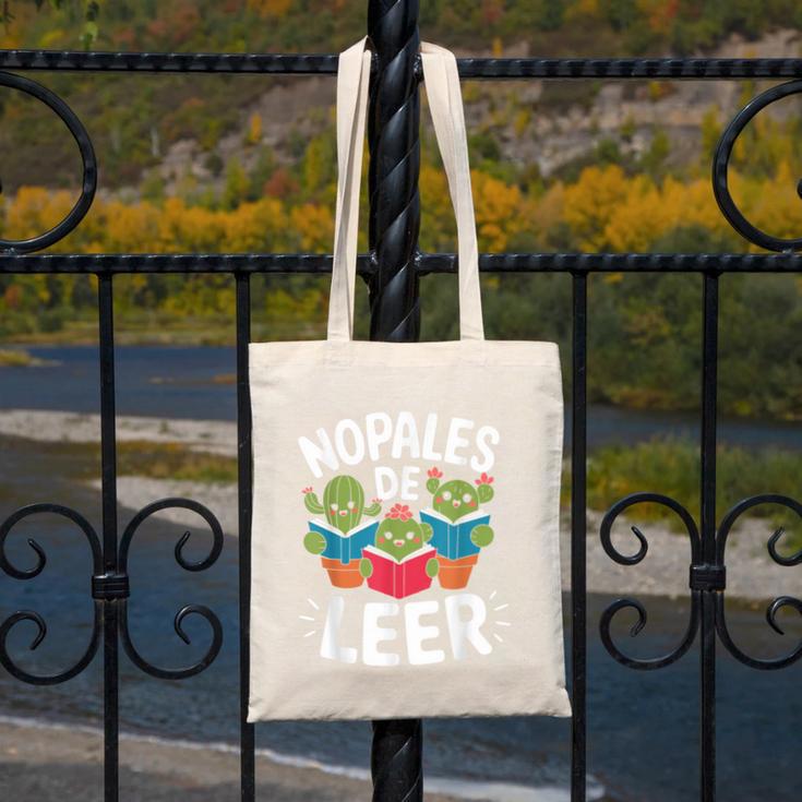 Nopales De Leer Bilingual Teacher Maestra Spanish Teacher Canvas Tote Bag, funny design Nopales De Leer Bilingual Teacher Maestra Spanish Teacher Canvas Tote Bag, funny design