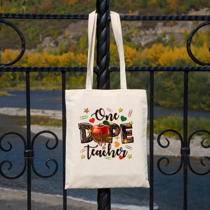 One Dope Teacher Canvas Tote Bag, funny design One Dope Teacher Canvas Tote Bag, funny design