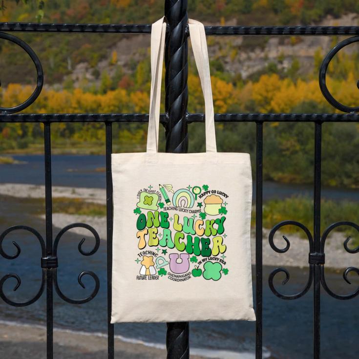 One Lucky Teacher St Patrick's Day Irish Teacher Lucky Era Canvas Tote Bag, funny design One Lucky Teacher St Patrick's Day Irish Teacher Lucky Era Canvas Tote Bag, funny design
