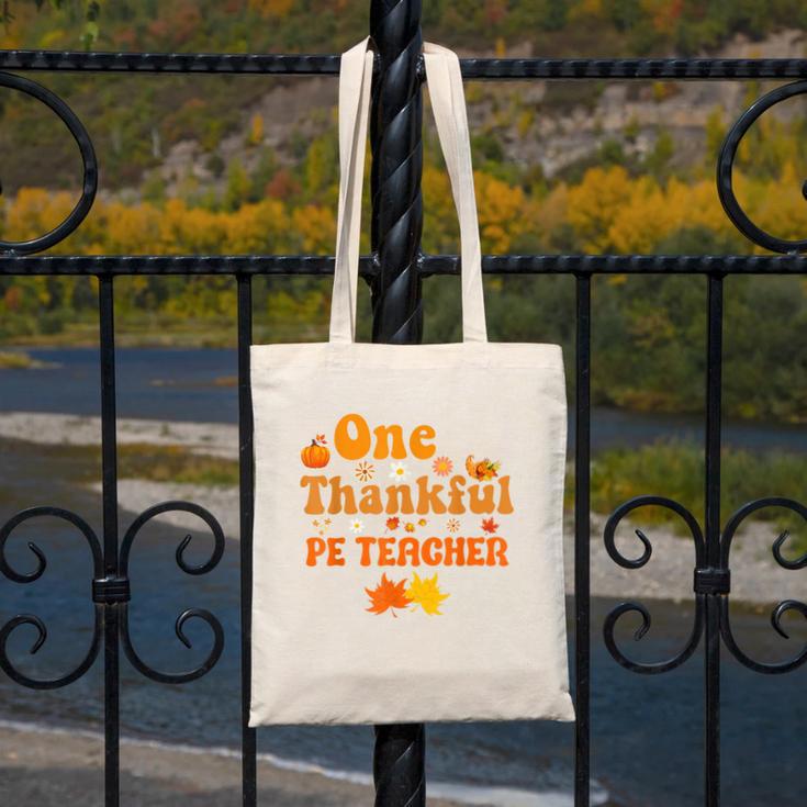 One Thankful PE Teacher Thanksgiving Fall Autumn Groovy Canvas Tote Bag, Pe Teacher Gifts, Groovy Teacher Gifts, funny design One Thankful PE Teacher Thanksgiving Fall Autumn Groovy Canvas Tote Bag, Pe Teacher Gifts, Groovy Teacher Gifts, funny design