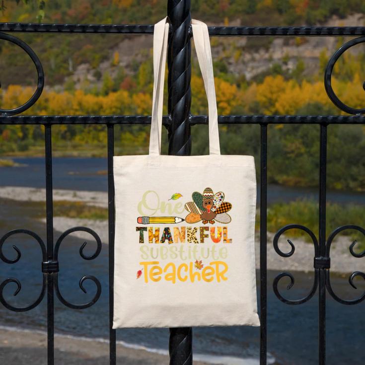 One Thankful Substitute Teacher Turkey Leopard Thanksgiving For Men Women Canvas Tote Bag, funny design One Thankful Substitute Teacher Turkey Leopard Thanksgiving For Men Women Canvas Tote Bag, funny design