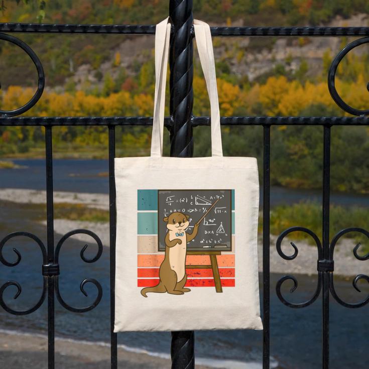 Otter Professor Teacher Teaching Maths Mathematics Canvas Tote Bag, funny design Otter Professor Teacher Teaching Maths Mathematics Canvas Tote Bag, funny design