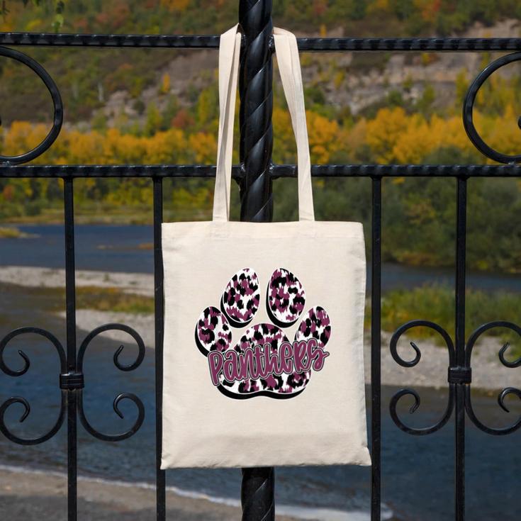 Panthers Paw Print Leopard Maroon Panther Pride Teacher Canvas Tote Bag, funny design Panthers Paw Print Leopard Maroon Panther Pride Teacher Canvas Tote Bag, funny design