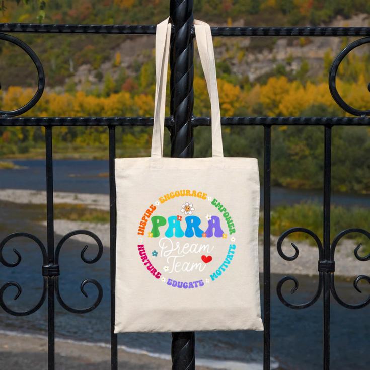 PARA Dream Team Teacher Paraprofessional Paraeducator Canvas Tote Bag, funny design PARA Dream Team Teacher Paraprofessional Paraeducator Canvas Tote Bag, funny design