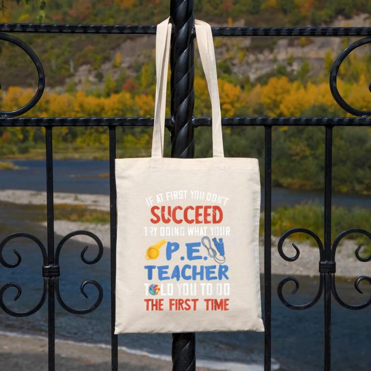 PE Teacher Succeed Sport Teacher School Fitness Gym Class Men Women Canvas Tote Bag, Pe Teacher Gifts, funny design PE Teacher Succeed Sport Teacher School Fitness Gym Class Men Women Canvas Tote Bag, Pe Teacher Gifts, funny design