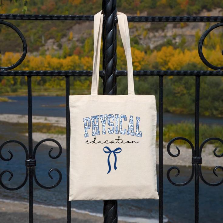 Physical Education PE Teacher PHYS Ed Student Graduation Canvas Tote Bag, Pe Teacher Gifts, funny design