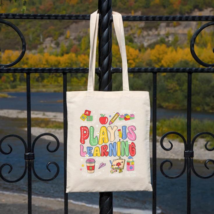 Play Is Learning Teacher First Day Of School Back To School Canvas Tote Bag, funny design Play Is Learning Teacher First Day Of School Back To School Canvas Tote Bag, funny design