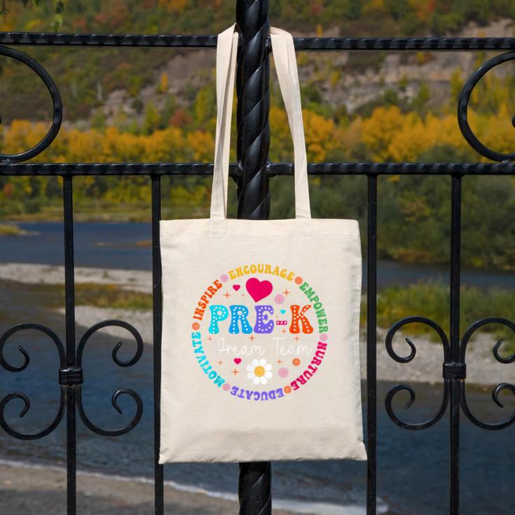 Pre K Dream Team Back To School Boys First Day Teacher Canvas Tote Bag, funny design