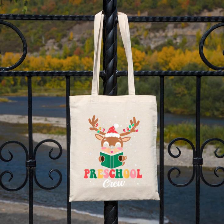 Preschool Crew Xmas Reindeer Teacher Student Christmas Canvas Tote Bag, funny design Preschool Crew Xmas Reindeer Teacher Student Christmas Canvas Tote Bag, funny design