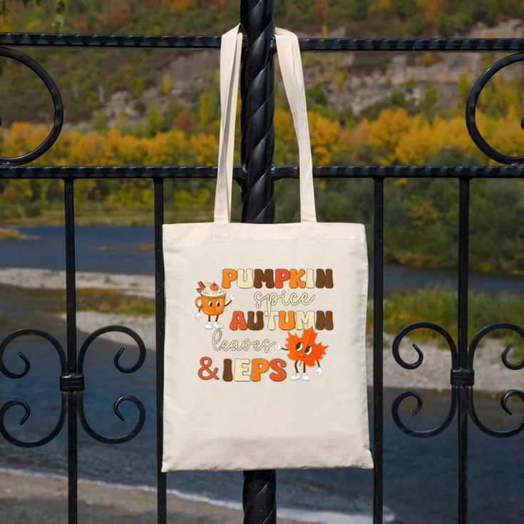 Pumpkin Spice Autumn Leaves IEPS Sped Teacher Fall Canvas Tote Bag, funny design Pumpkin Spice Autumn Leaves IEPS Sped Teacher Fall Canvas Tote Bag, funny design