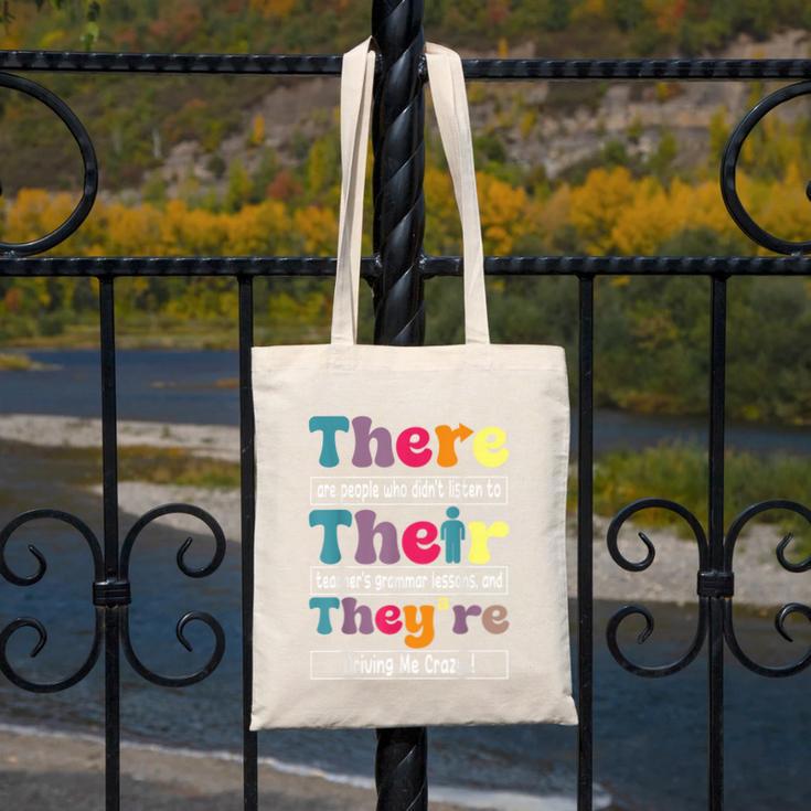 There Their They'Re English Teacher Grammar Memes Canvas Tote Bag, English Teacher Gifts, funny design There Their They'Re English Teacher Grammar Memes Canvas Tote Bag, English Teacher Gifts, funny design