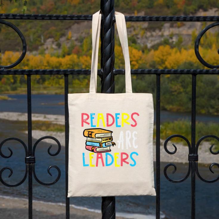 Readers Are Leaders Reading Book Lover Teacher Women Men Kid Canvas Tote Bag, funny design