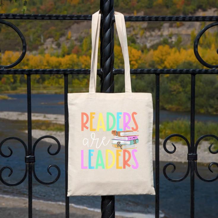 Readers Are Leaders Reading Book Lovers Teacher Women Kids Canvas Tote Bag, funny design