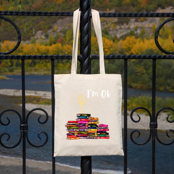 Reading Books Librarian Reader Nerd I'm Ok Teacher School Canvas Tote Bag, funny design Reading Books Librarian Reader Nerd I'm Ok Teacher School Canvas Tote Bag, funny design