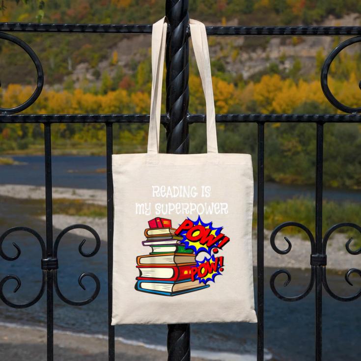 Reading Is My Super Power Superhero Best English Teacher Canvas Tote Bag, Super Teacher Gifts, English Teacher Gifts, funny design