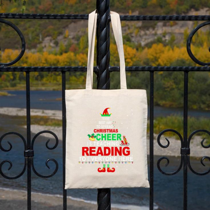 Reading Teacher Christmas Shirt Elf Christmas Cheer For Men Women Canvas Tote Bag, funny design Reading Teacher Christmas Shirt Elf Christmas Cheer For Men Women Canvas Tote Bag, funny design