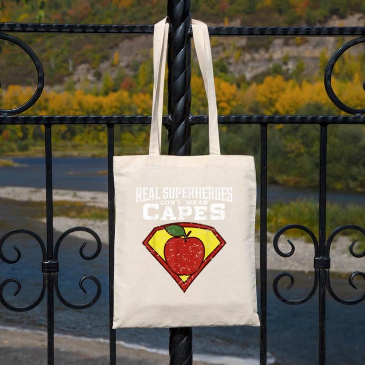 Real Superheroes Don't Wear Capes Teacher Shirt Teaching Te Canvas Tote Bag, funny design Real Superheroes Don't Wear Capes Teacher Shirt Teaching Te Canvas Tote Bag, funny design