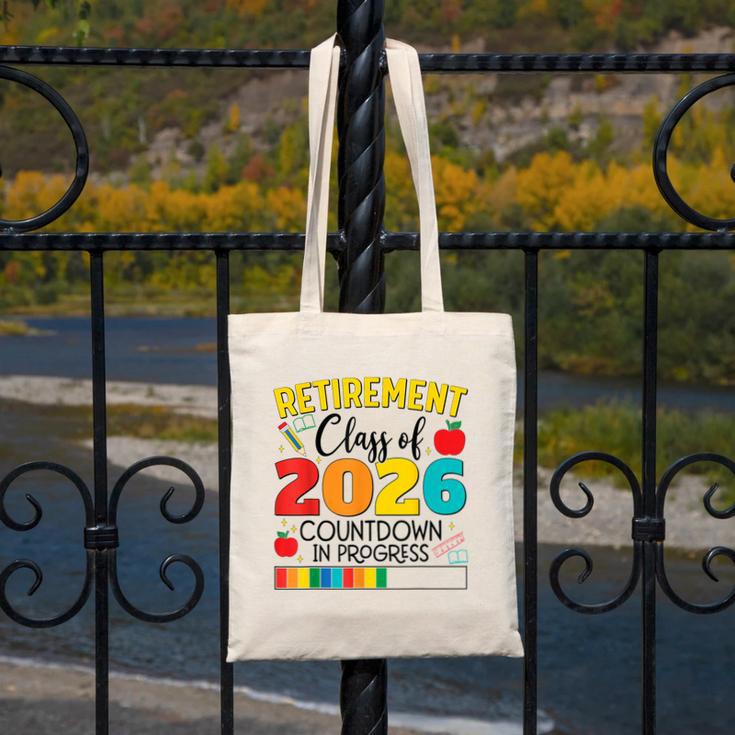 Retirement Class Of 2026 Countdown In Progress Teacher Canvas Tote Bag, funny design Retirement Class Of 2026 Countdown In Progress Teacher Canvas Tote Bag, funny design