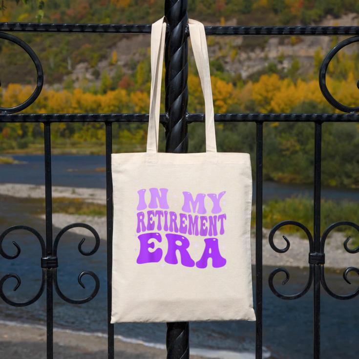 In My Retirement Era Groovy Retired Teacher 2025 Women Canvas Tote Bag, Groovy Teacher Gifts, funny design